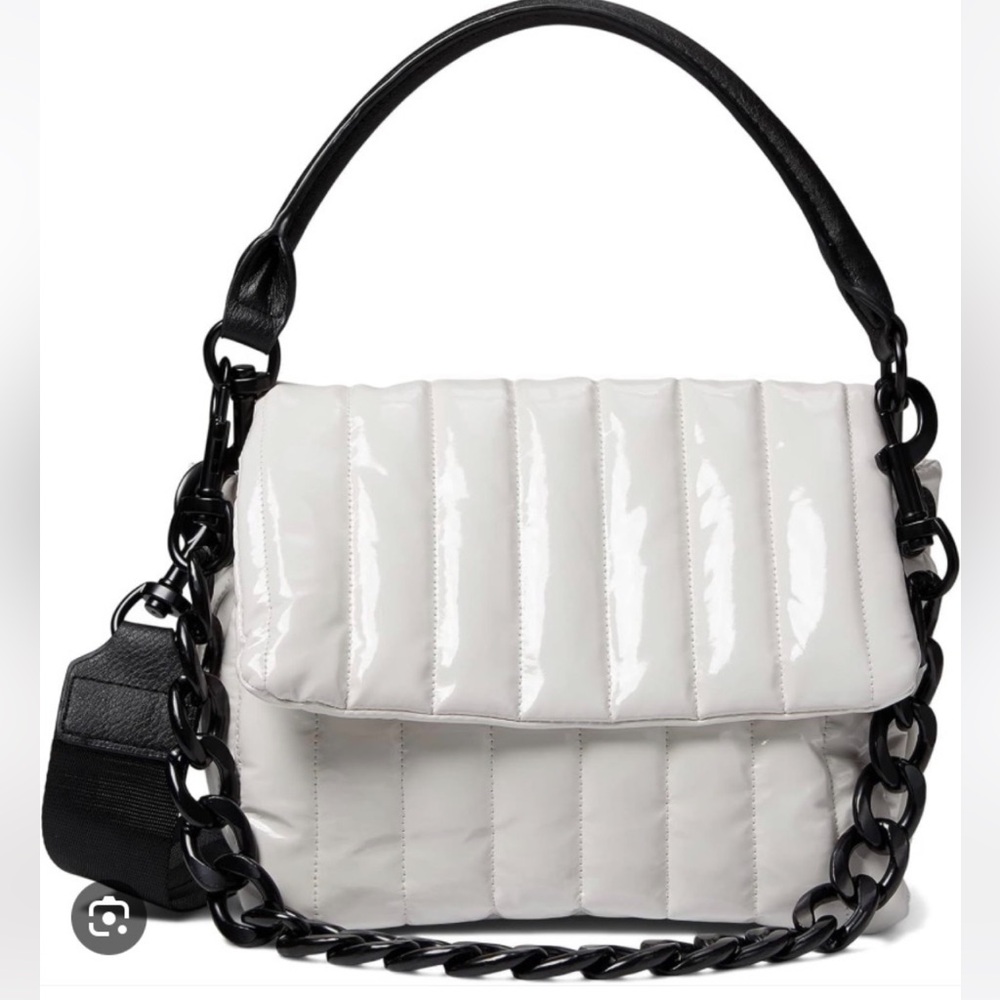THINK ROYLN Bar Bag/ Purse in White Patent